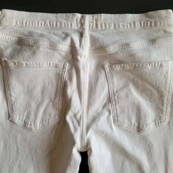 AGOLDE Toni Jeans Straight Distressed Mid Rise Measures 33 White Grunge Parisian - Picture 5 of 11
